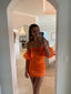 Orange Short Formal Prom Dresses Homecoming Dresses