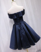 Short Satin Off Shoulder Homecoming Dresses For Formal Prom