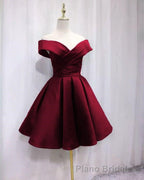 Short Satin Off Shoulder Homecoming Dresses For Formal Prom