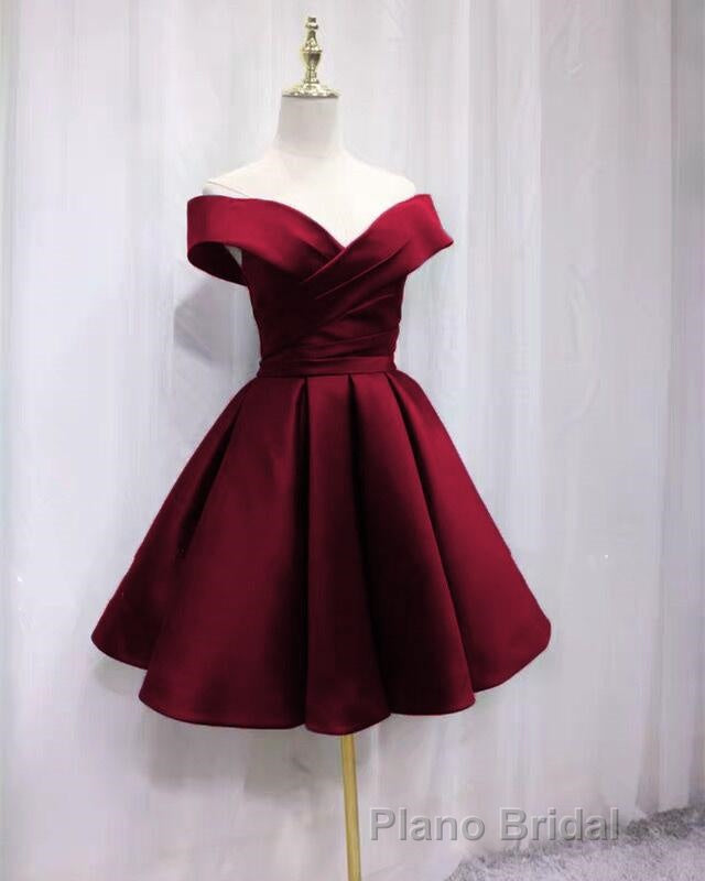 Short Satin Off Shoulder Homecoming Dresses For Formal Prom