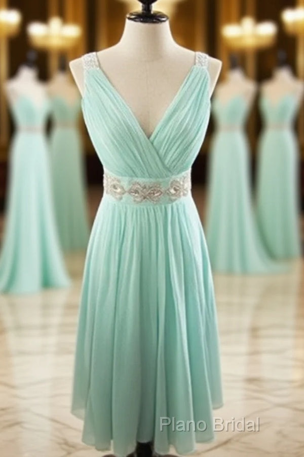 Short Seafoam Blue Formal Prom Dresses/Homecoming Dresses/Bridesmaid Dresses/Wedding Party Dresses/Mini Dresses Main image