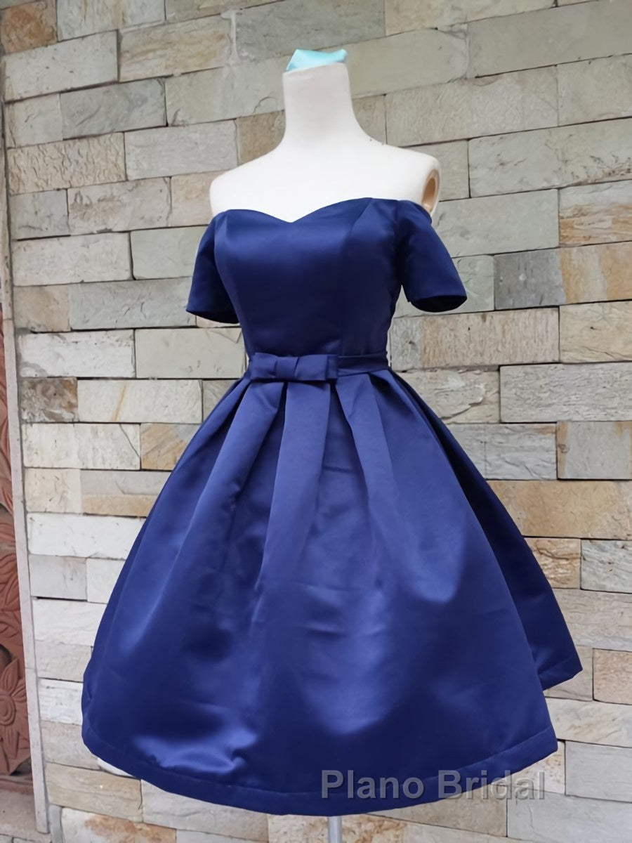 Short Sleeves Short Formal Prom Dresses, Short Sleeves Short Formal Homecoming Graduation Dresses