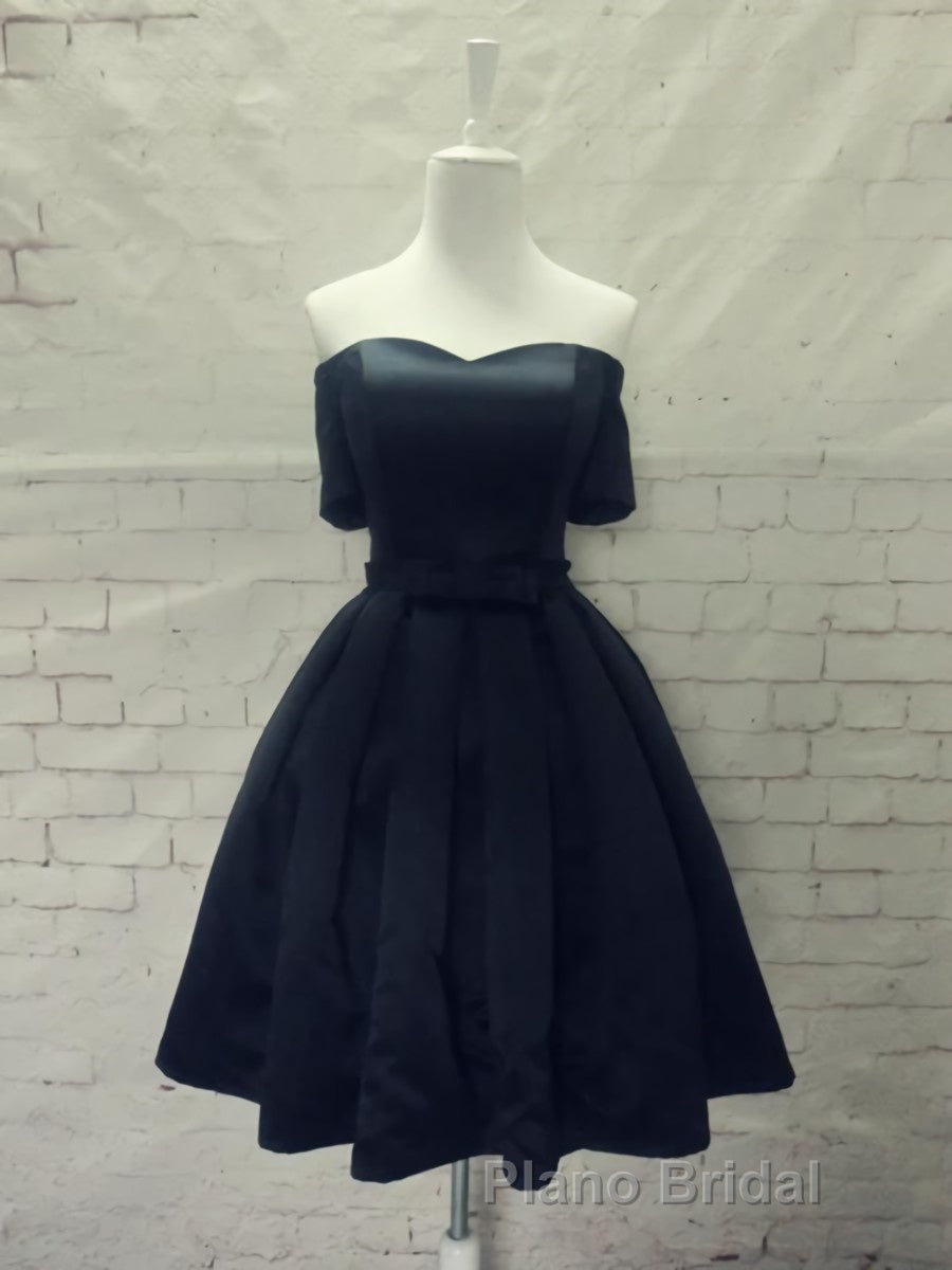 Short Sleeves Short Formal Prom Dresses, Short Sleeves Short Formal Homecoming Graduation Dresses