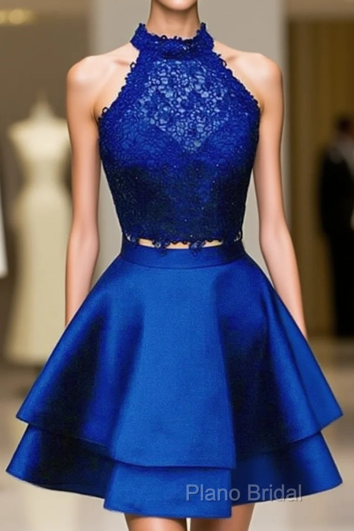 Short Two Piece Formal Prom Dresses Halter Main image