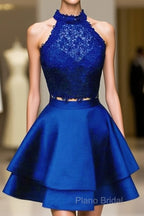 Short Two Piece Formal Prom Dresses Halter