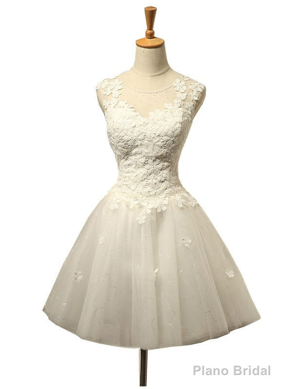 Short Wedding Dress Knee Length Tulle White Wedding Dress Main image