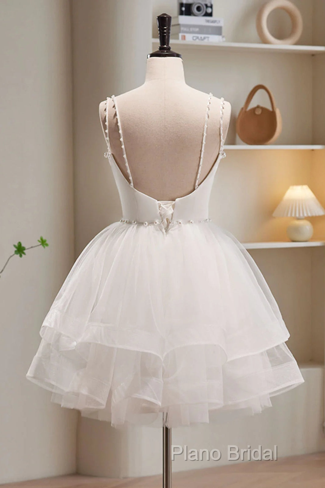 Short White Tulle Formal Prom Dresses, Short White Tulle Homecoming Graduation Dresses