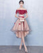 Cute Tulle Lace High Low Prom Dress Homecoming Dress 1