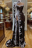 Side Slit Formal Prom Dresses, Mermaid Formal Prom Dresses, Lace Formal Prom Dresses