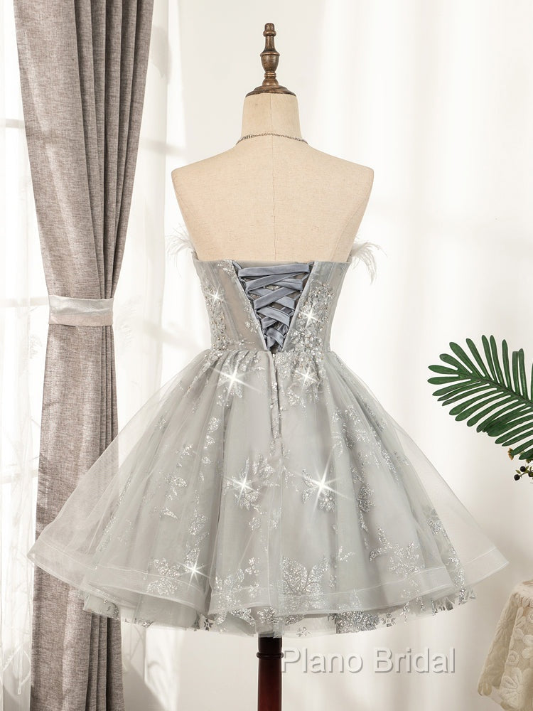 Silver Hoco Dresses Short Homecoming Dresses