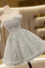 Silver Hoco Dresses Short Homecoming Dresses