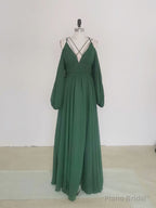 Simple A line  Black Long Prom Dress, Black Evening Graduation Dresses