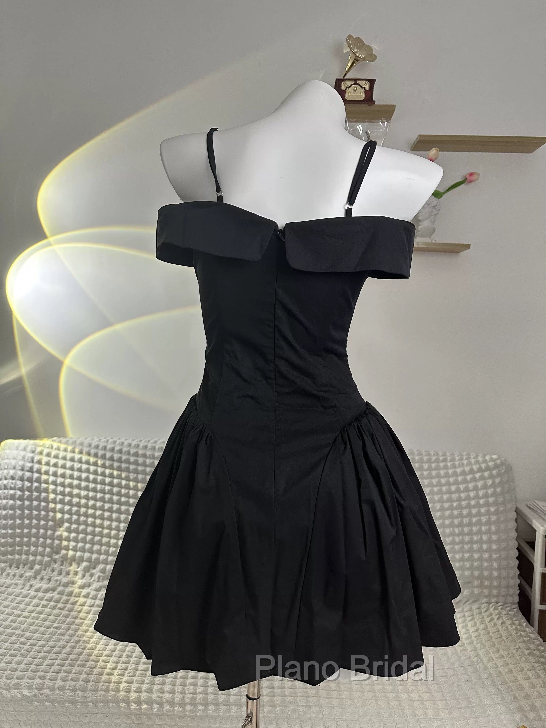 Simple A Line Black Off The Shoulder Homecoming Dresses 18Th Birthday Outfits Secondary image