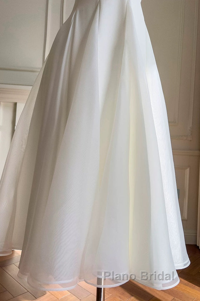 Simple A-Line Chiffon Short Ivory Formal Prom Dresses, Simple Ivory Bridesmaid Dresses