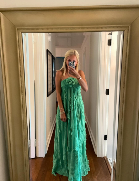 Simple A Line Halter Long Green Formal Prom Dresses Party Dresses