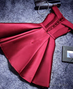 Simple A Line Satin Short Prom Dresses, Formal Bridesmaid Dresses