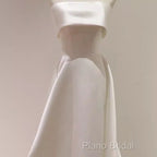 Simple A Line Strapless Satin Ivory Wedding Dresses