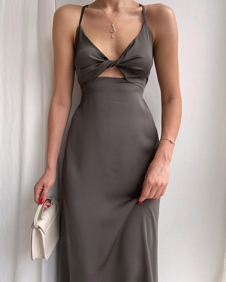 Simple A Line Straps Long Slit Dark Blue Formal Prom Dresses