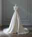 Simple And Elegant White Satin A-Line Wedding Dresses