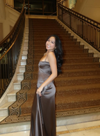 Simple Brown Spaghetti Straps A Line Formal Prom Dresses Party Dresses