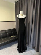 Simple Brown Spaghetti Straps A Line Formal Prom Dresses Party Dresses
