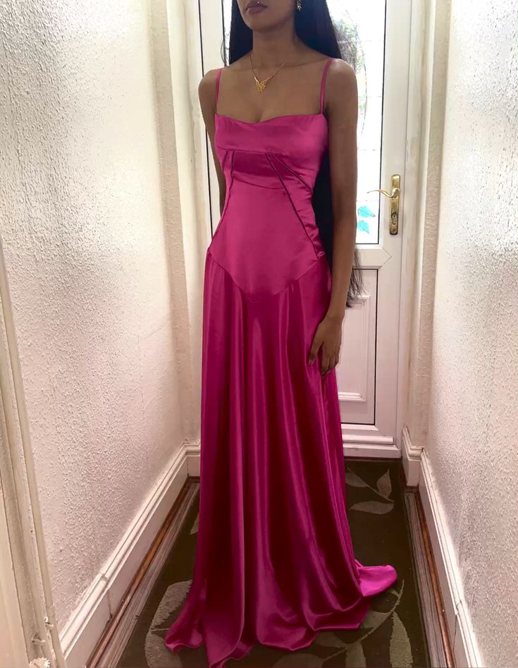 Simple Brown Spaghetti Straps A Line Formal Prom Dresses Party Dresses Secondary image