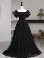 Simple Burgundy A line Long Prom Dresses, Burgundy Bridesmaid Dresses