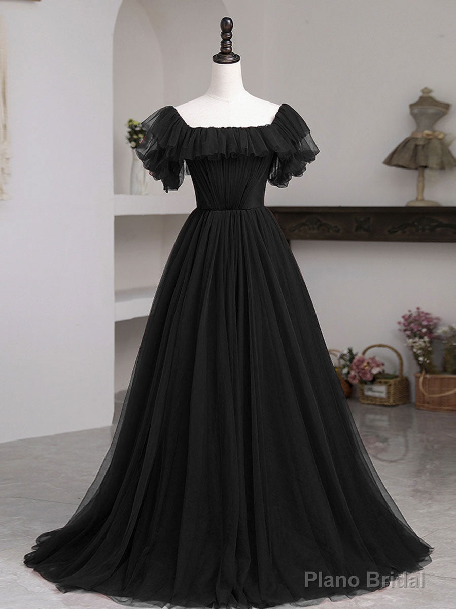 Simple Burgundy A line Long Prom Dresses, Burgundy Bridesmaid Dresses