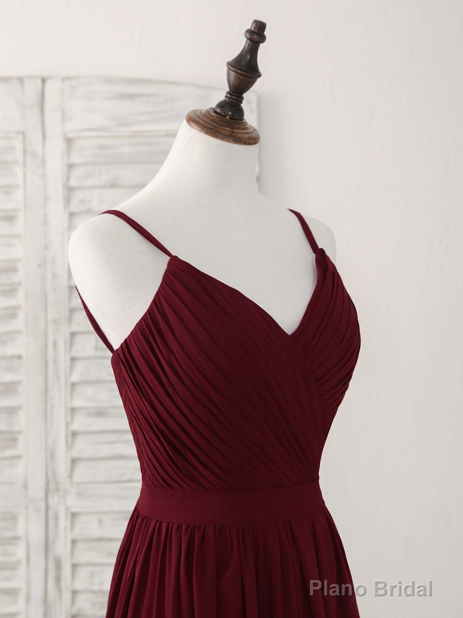 Simple Burgundy Chiffon Long Prom Dress, Burgundy Evening Dress