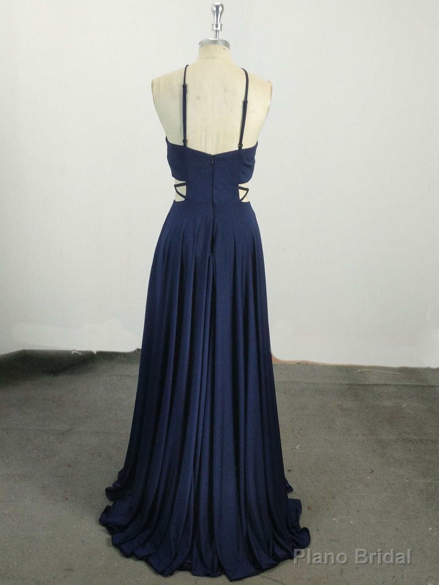 Simple Chiffon Blue Long Prom Dress, Blue Evening Dress