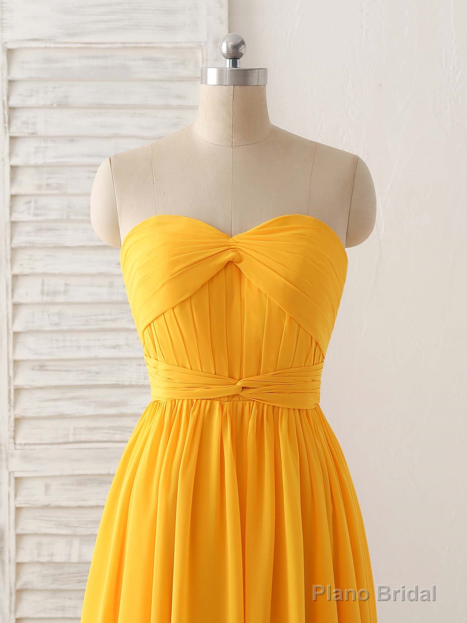 Simple Chiffon Yellow Long Prom Dress Simple Bridesmaid Dress