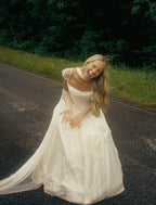 Simple Classic White A Line Strap Satin Tulle Long Formal Prom Dresses Wedding Dresses