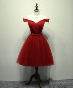 Simple Gray Tulle Short Prom Dress, Gray Tulle Bridesmaid Dress