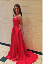 Simple Long Formal Prom Dresses With Slit Blue Formal Dresses Formal Evening Dresses