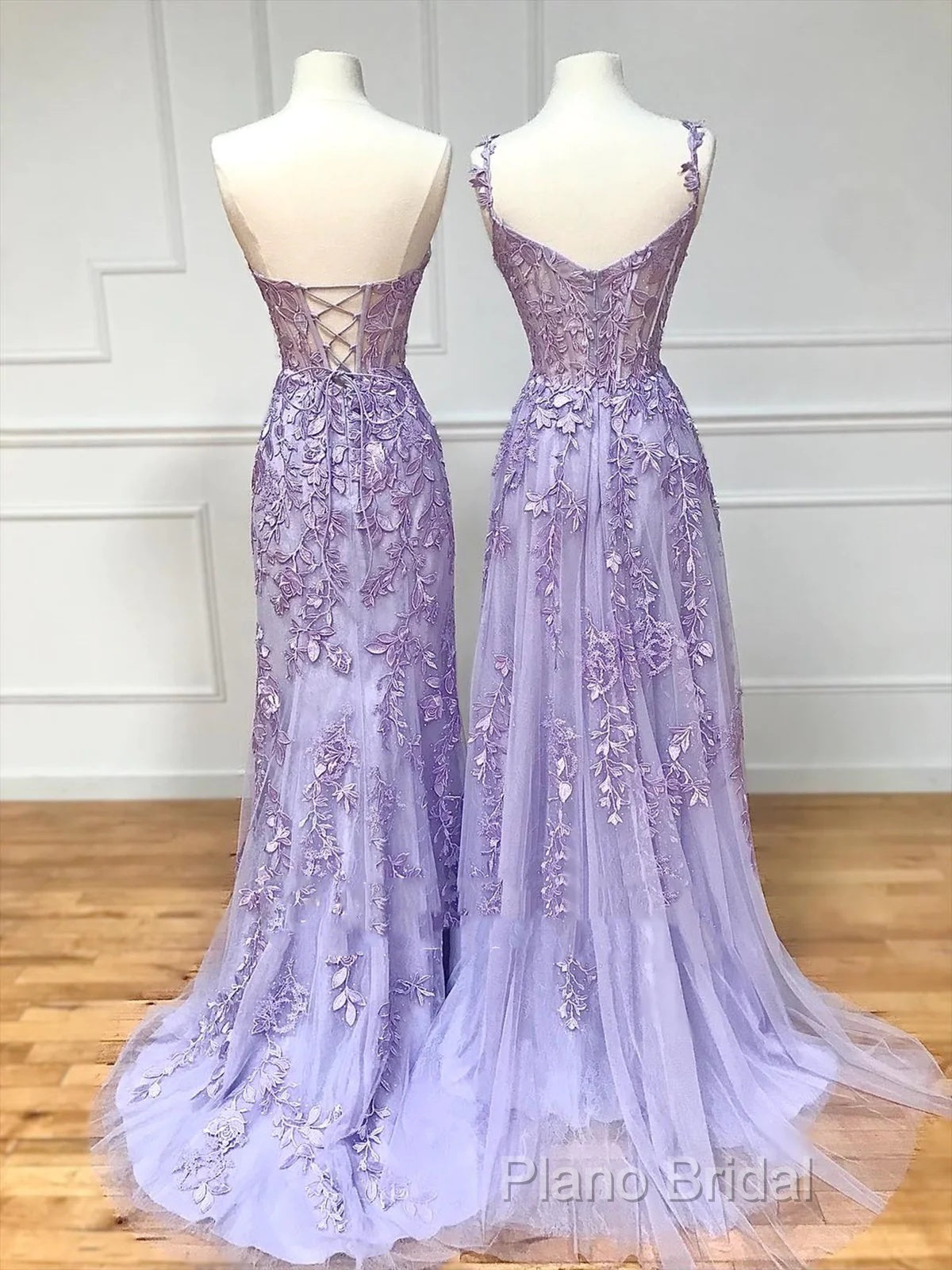 Simple Long Purple Lace Formal Prom Dresses Formal Dresses
