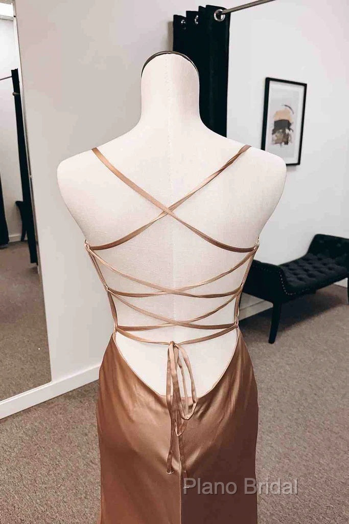 Simple Long Wedding Guest Dresses Sheath Satin Formal Dresses