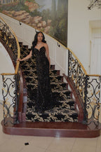 Simple Mermaid Black Sequin Formal Prom Dresses 22Th Birthday Outfit