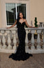 Simple Mermaid Black Sequin Formal Prom Dresses 22Th Birthday Outfit