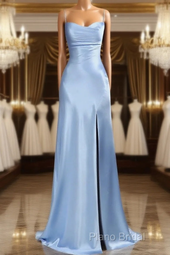 Simple Mermaid Floor Length Formal Prom Dresses With Slit 22Th Birthday Outfit Main image