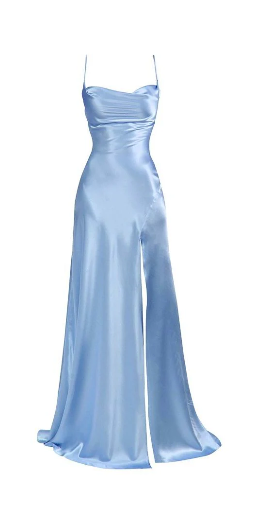 Simple Mermaid Floor Length Formal Prom Dresses With Slit 22Th Birthday Outfit Main image