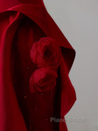 Simple Mermaid Off The Shoulder Neckline Burgundy Sequin Long Party Dresses Formal Prom Dresses