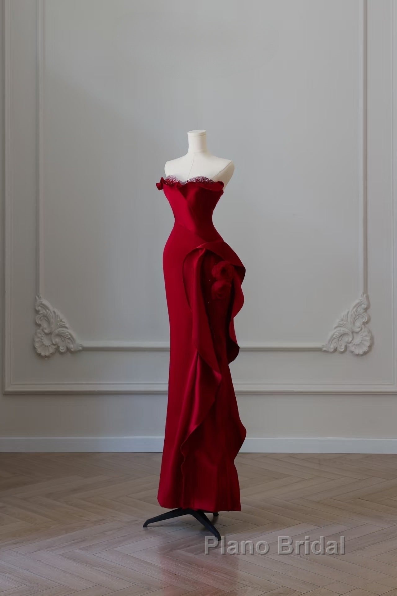 Simple Mermaid Off The Shoulder Neckline Burgundy Sequin Long Party Dresses Formal Prom Dresses