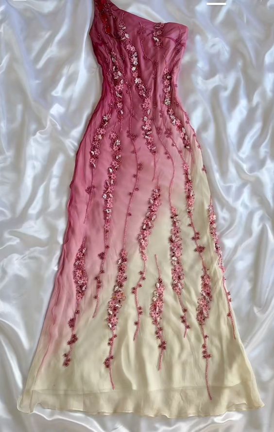 Simple Mermaid Formal Prom Gown With Beads One Shoulder Formal Prom Dresses For Teens Main image