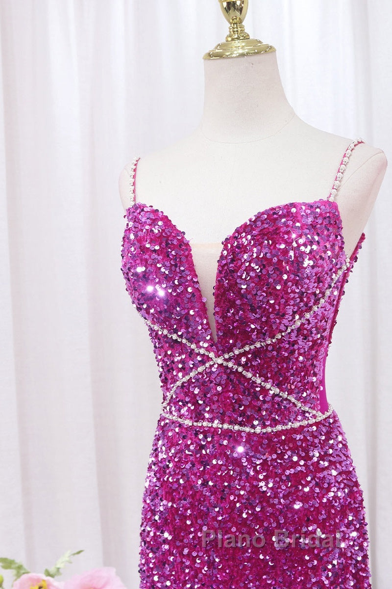 Simple Mermaid Sequin Long Formal Prom Dresses, Sequin Long Evening Dresses