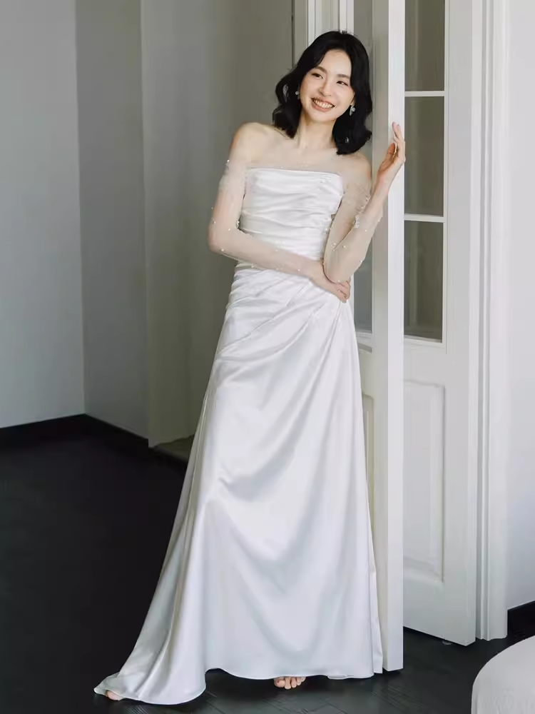 Simple Mermaid Sleeveless Long Formal Prom Dresses