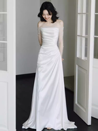Simple Mermaid Sleeveless Long Formal Prom Dresses