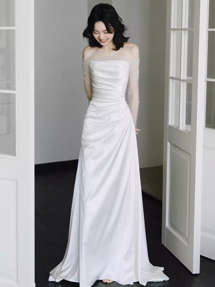 Simple Mermaid Sleeveless Long Formal Prom Dresses