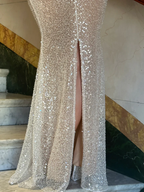 Simple Mermaid Straps Sequin Formal Prom Dresses Maxi Dresses 22Th Birthday Outfits