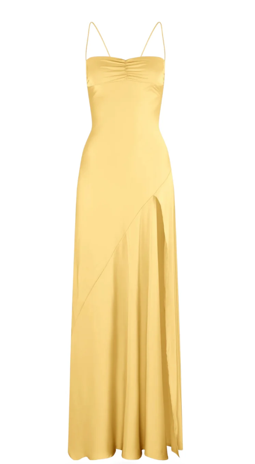 Simple Mermaid Straps Yellow Formal Prom Dresses 21Th Birthday Outfit