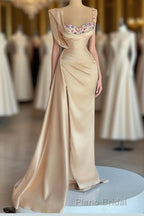 Simple Mermaid Sweetheart Satin Beading Long Formal Prom Dresses